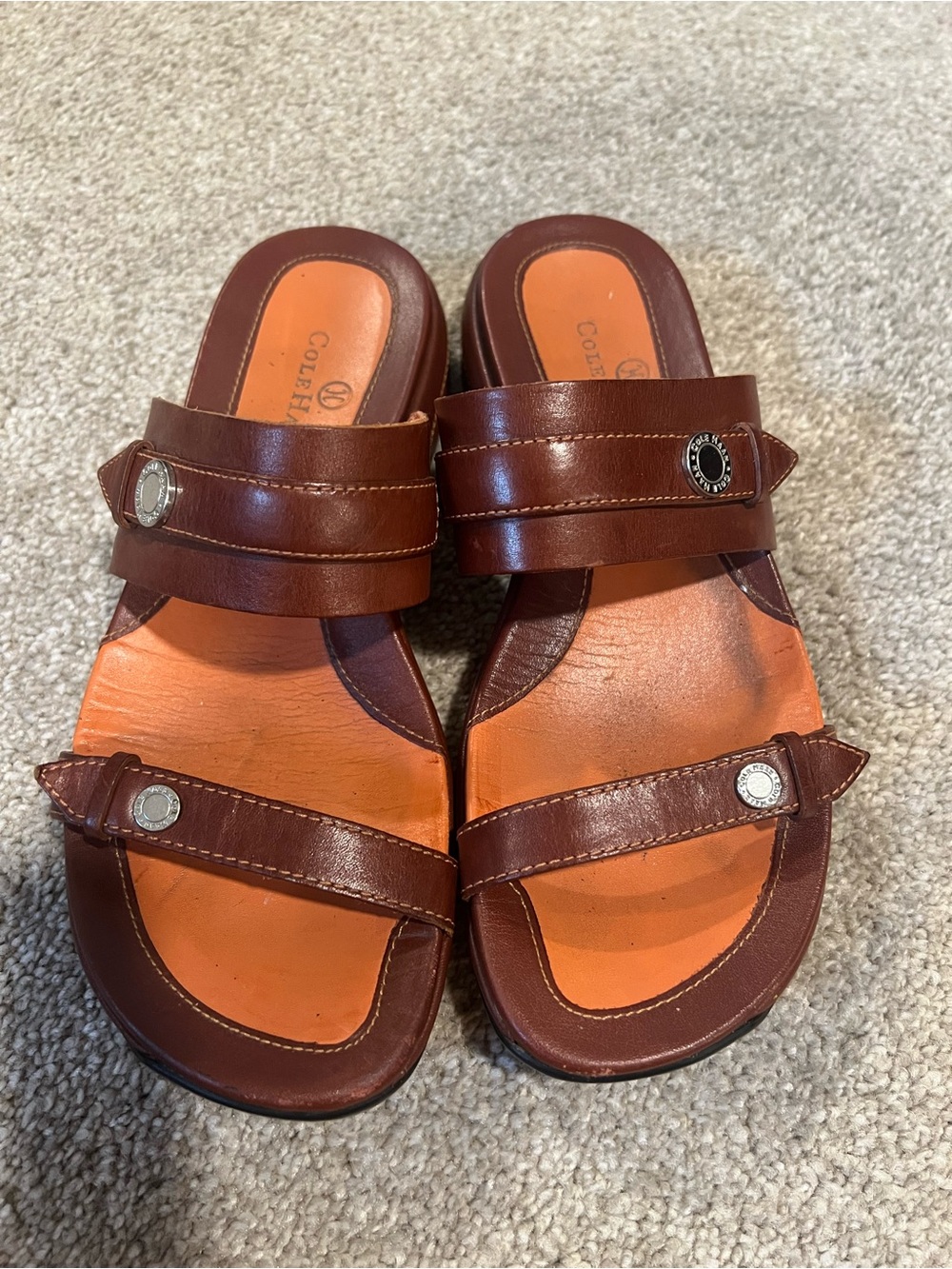 Cole Haan Nike Air Brown Leather Strappy Sandals Size 5